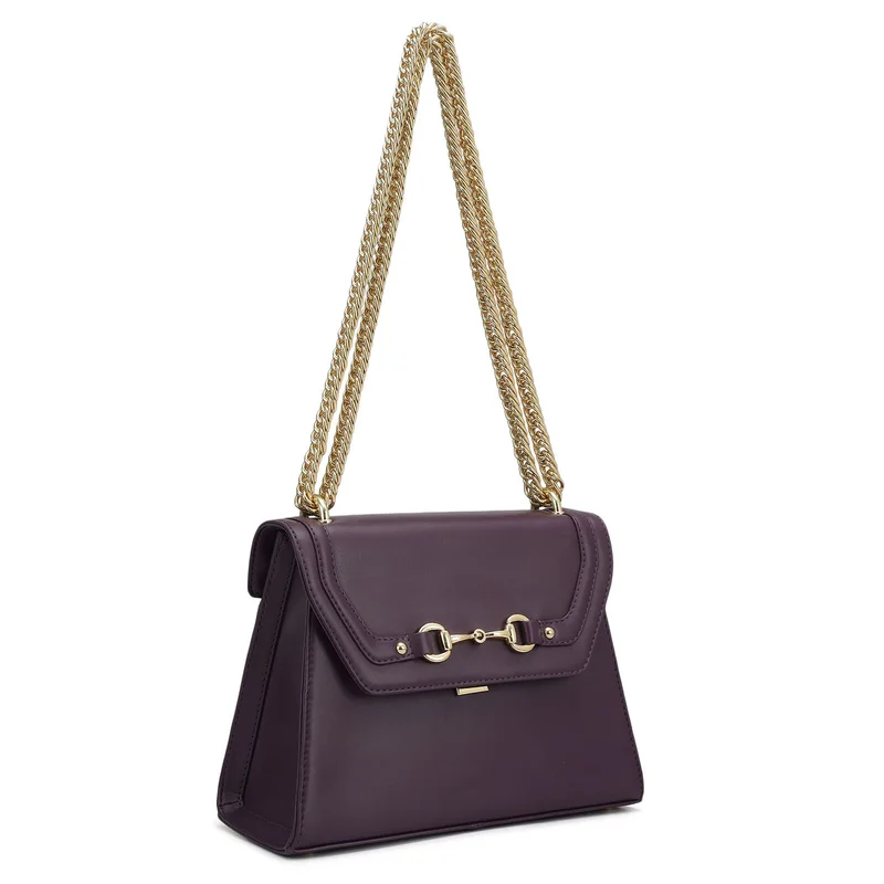 Da Milano Small Plain Leather Shoulder Bag - Grapevine
